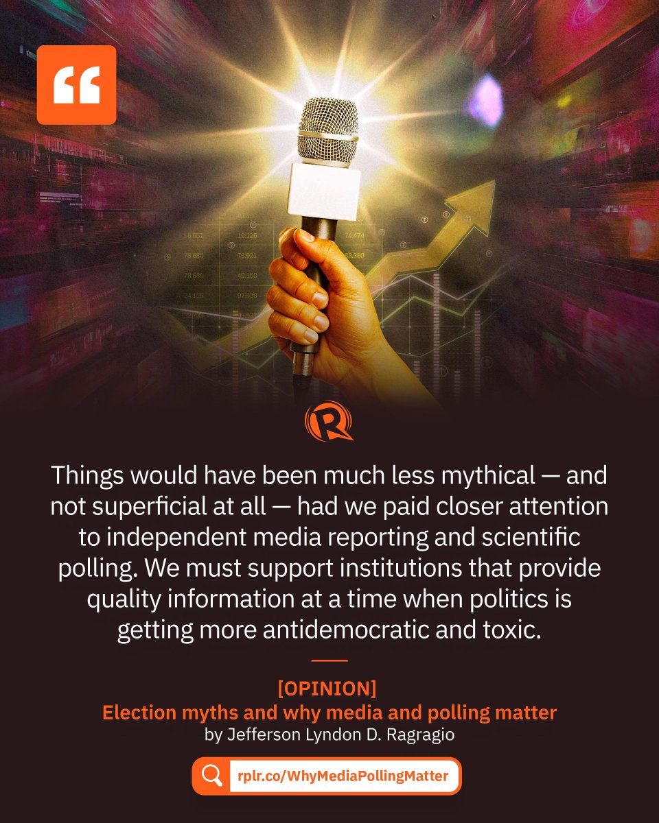 rapplerdotcom's tweet photo. Independent journalism and science-backed polling enhance the quality of information that the public needs to deliberate on critical issues such as elections and governance.

https://t.co/FFpE4WURdY https://t.co/FFjUuwyIIf