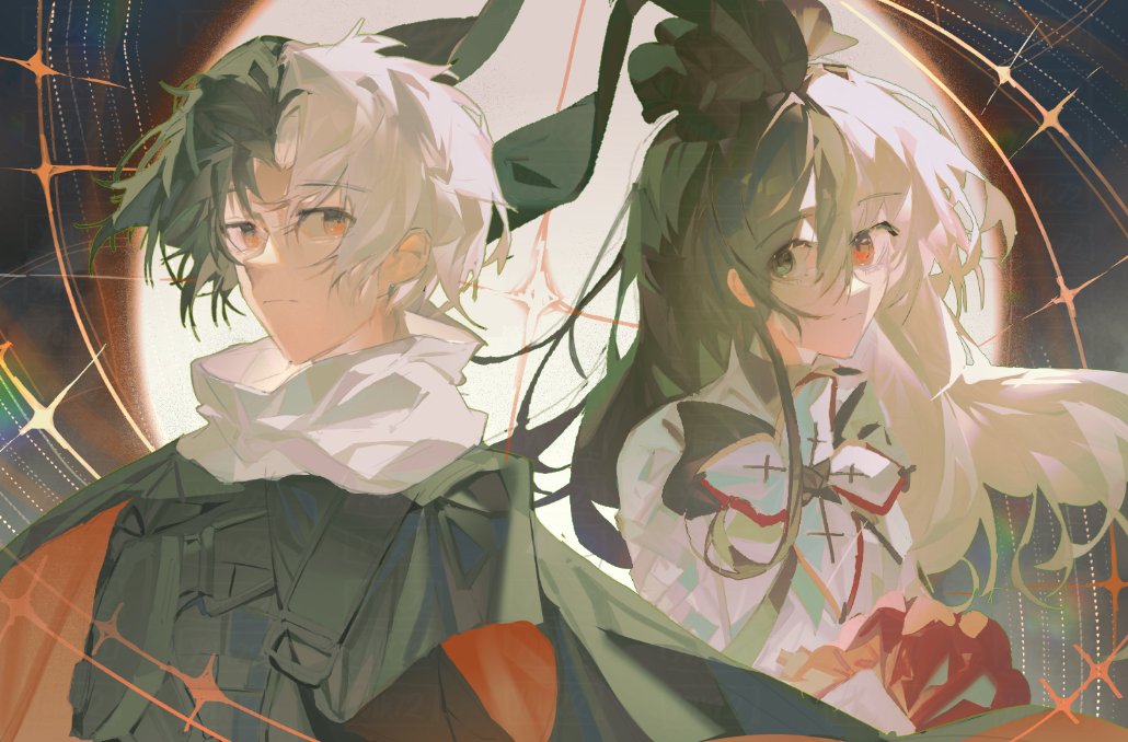 Yolk72_'s tweet photo. Theyre like long lost twins #Arcaea_art #Chunithm_art https://t.co/Zv859JbqJ2