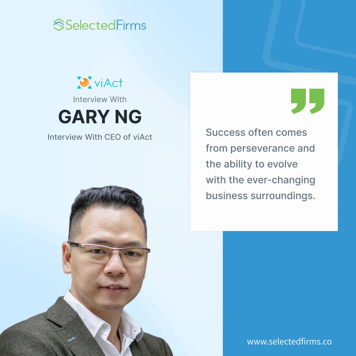 SelectedFirms CEO interview series: bit.ly/4jsnuJP
Gary Ng
<a href="/AiViact/">viAct.ai</a>  - Construction Management Software
A Visionary at the Forefront of AI-Powered Sustainability
Thank you to Mr.Gary for sharing your journey, insights, and mission with our readers.