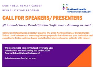 Susan Maltser 🇮🇱 (@susanmaltserdo) on Twitter photo Call For Speakers ! <a href="/NorthwellHealth/">Northwell Health</a> nationally attended virtual #CancerRehab conference is accepting submissions for content
Submit here: forms.office.com/Pages/Response… Call For Speakers ! <a href="/NorthwellHealth/">Northwell Health</a> nationally attended virtual #CancerRehab conference is accepting submissions for content
Submit here: forms.office.com/Pages/Response…