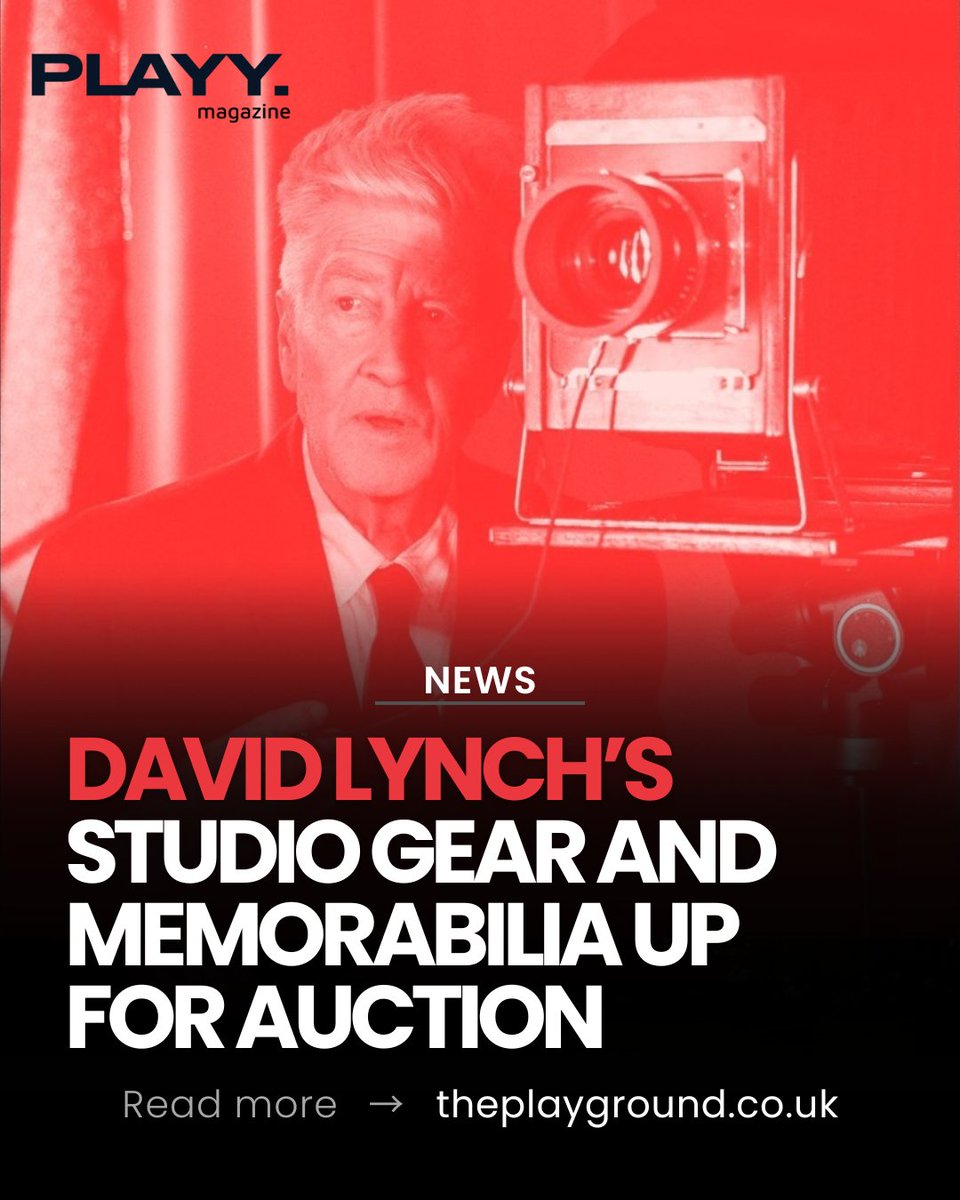 PLAYY. (@theplay_ground) on Twitter photo The auction features over 400 items from <a href="/DAVID_LYNCH/">David Lynch</a>'s home studio and creative archive, ranging from everyday production tools to rare vintage equipment.
Read more ⬇️
theplayground.co.uk/david-lynchs-s… The auction features over 400 items from <a href="/DAVID_LYNCH/">David Lynch</a>'s home studio and creative archive, ranging from everyday production tools to rare vintage equipment.
Read more ⬇️
theplayground.co.uk/david-lynchs-s…