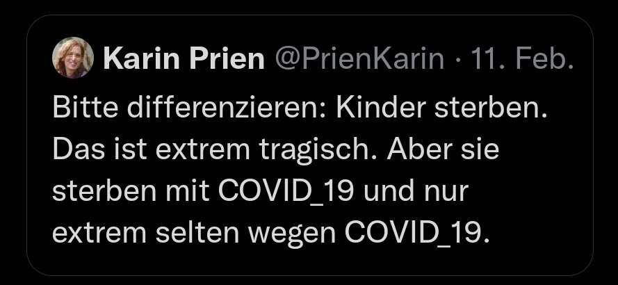 Ich frage das jetzt jeden Tag:

#PrienRücktritt ist doch immer noch aktuell oder? 

#Prien #SchwereSchuld

#DurchseuchungStoppen
#MaskUp #EverMasking

#CleanAir
#DavosStandard

#CovidIsNotOver
#NeverForget