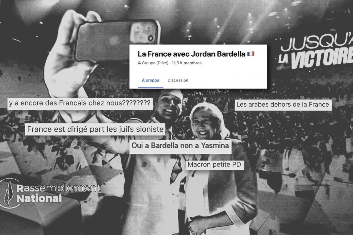 9 députés #RN identifiés dans un groupe Facebook raciste, antisémite et homophobe

Le titre du groupe ? « La France avec Jordan Bardella » 
Jusqu’à la semaine dernière ce groupe était géré par plusieurs cadres, ex-candidats et collaborateurs parlementaires du #RN