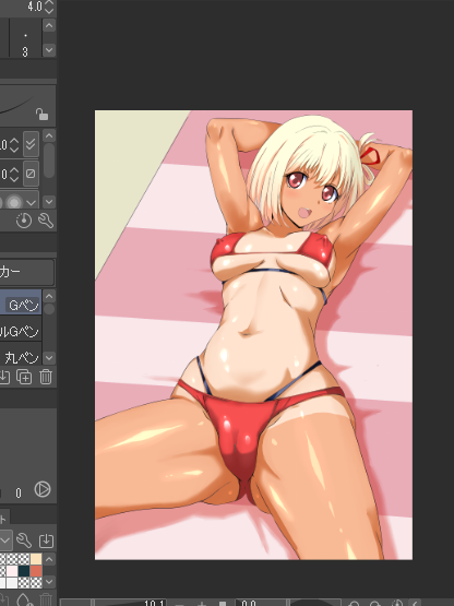 wip
千束、どこまで塗るかな
あと小物を描きたい 