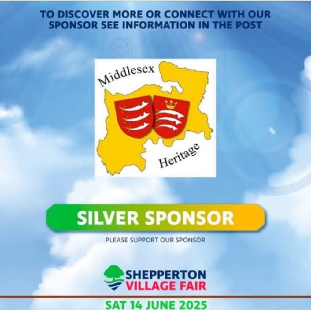 County of Middlesex Heritage (@middxheritage) on Twitter photo We’re delighted to be a silver sponsor of the super #SheppertonVillageFair.
Shepperton is the most southerly parish of our historic County of Middlesex.
Part of <a href="/SpelthorneBC/">Spelthorne Council</a> the council that bears an ancient name of a Saxon Middlesex Hundred.
<a href="/SheppertonMiddx/">Shepperton, Halliford & Charlton Middlesex</a> We’re delighted to be a silver sponsor of the super #SheppertonVillageFair.
Shepperton is the most southerly parish of our historic County of Middlesex.
Part of <a href="/SpelthorneBC/">Spelthorne Council</a> the council that bears an ancient name of a Saxon Middlesex Hundred.
<a href="/SheppertonMiddx/">Shepperton, Halliford & Charlton Middlesex</a>