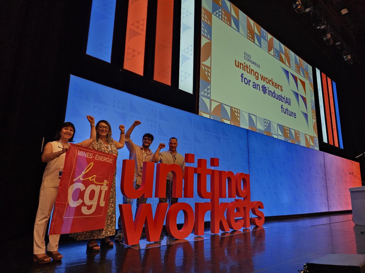La délégation #FNMECGT, représentée par Claude Martin, Muriel Marciloux, Noé Bruna et Valérie Thuderoz, est présente à Budapest pour participer au 4ᵉ Congrès d’industriAll Europe sous le slogan : 'L’union des travailleurs pour un futur industriel'. ✊🌍 #iAECongress25