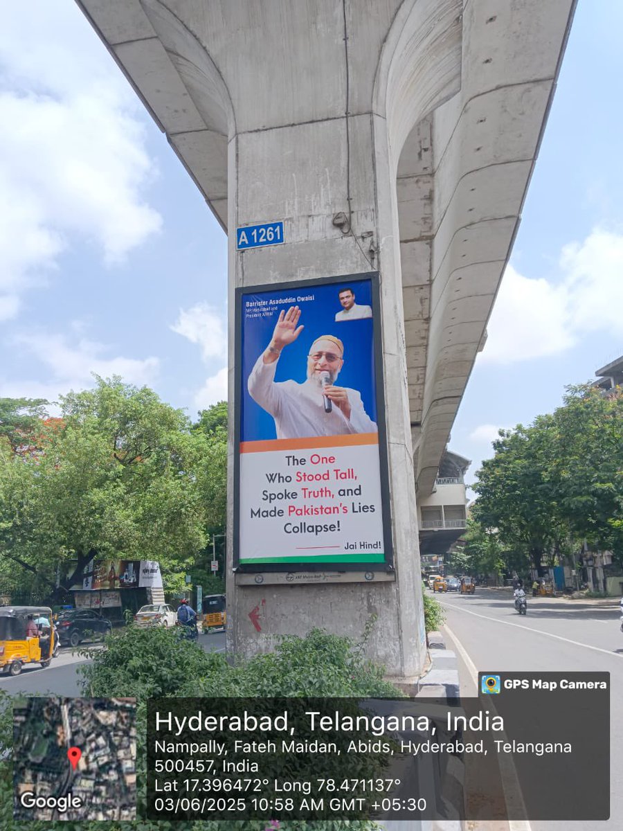 Sowmith Yakkati (@yakkatisowmith) on Twitter photo Hours after AIMIM Chief <a href="/asadowaisi/">Asaduddin Owaisi</a> returned from foreign tour exposing #Pakistan hoardings praising him erected on #Hyderabad Streets. Hours after AIMIM Chief <a href="/asadowaisi/">Asaduddin Owaisi</a> returned from foreign tour exposing #Pakistan hoardings praising him erected on #Hyderabad Streets.