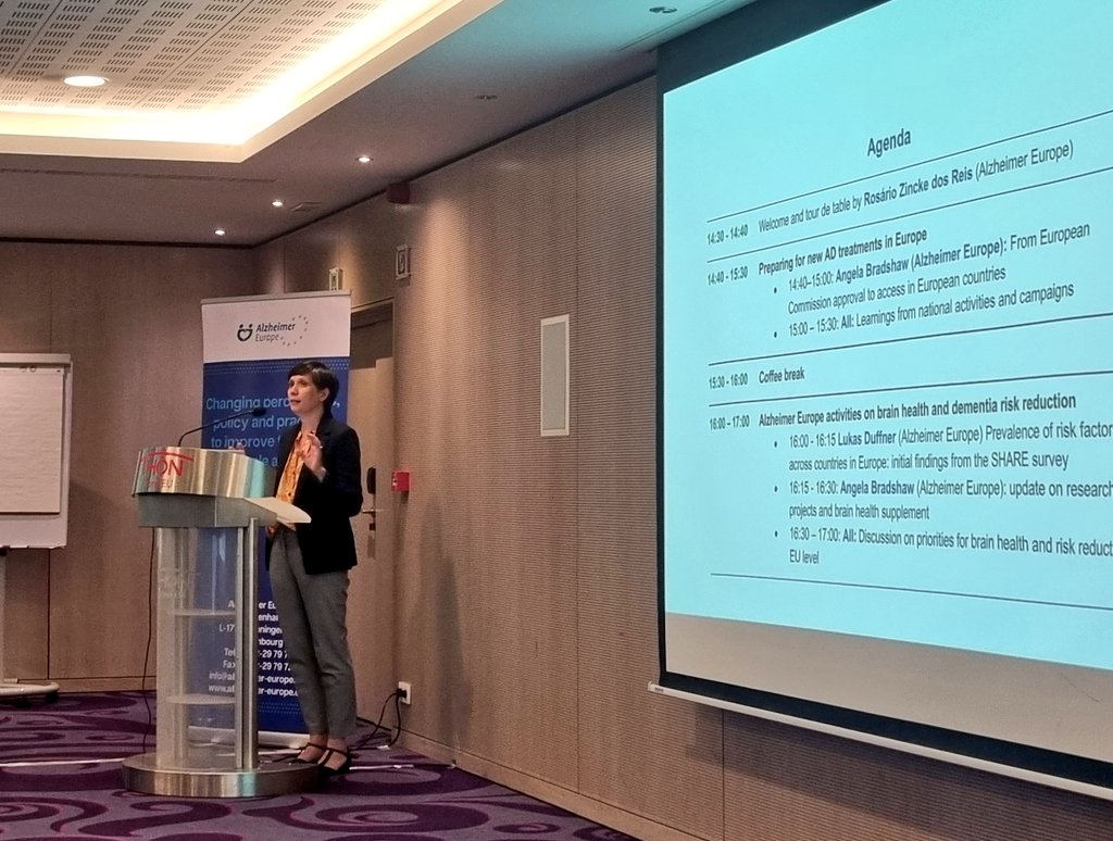 Alzheimer Europe (@alzheimereurope) on Twitter photo At our Public Affairs meeting in Brussels this afternoon, we warmly welcome a cast of thousands (well, 37 or so) national member association epresentives from 23 European countries. Our first speaker is Director for Research <a href="/AngeBradshaw_AE/">Angela Bradshaw</a> At our Public Affairs meeting in Brussels this afternoon, we warmly welcome a cast of thousands (well, 37 or so) national member association epresentives from 23 European countries. Our first speaker is Director for Research <a href="/AngeBradshaw_AE/">Angela Bradshaw</a>