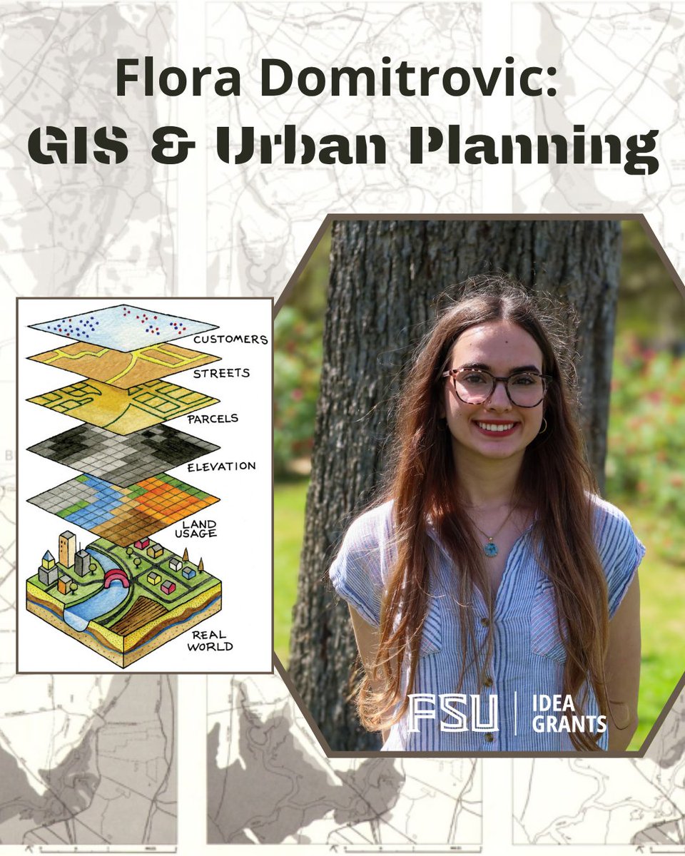 FSU_CRE's tweet image. This summer, Flora is researching the historical origins of geographic information systems (GIS) and their transformative impact on urban and environmental planning. 

We are looking forward to see what amazing things Flora does this summer!

#fsu #fsucre #IDEAgrant