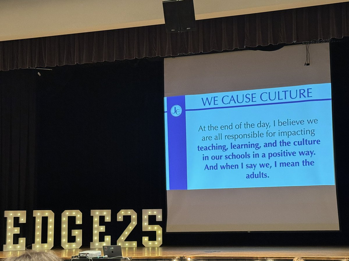 School culture happens because of the adults in the building! #PlugIntoEDGE