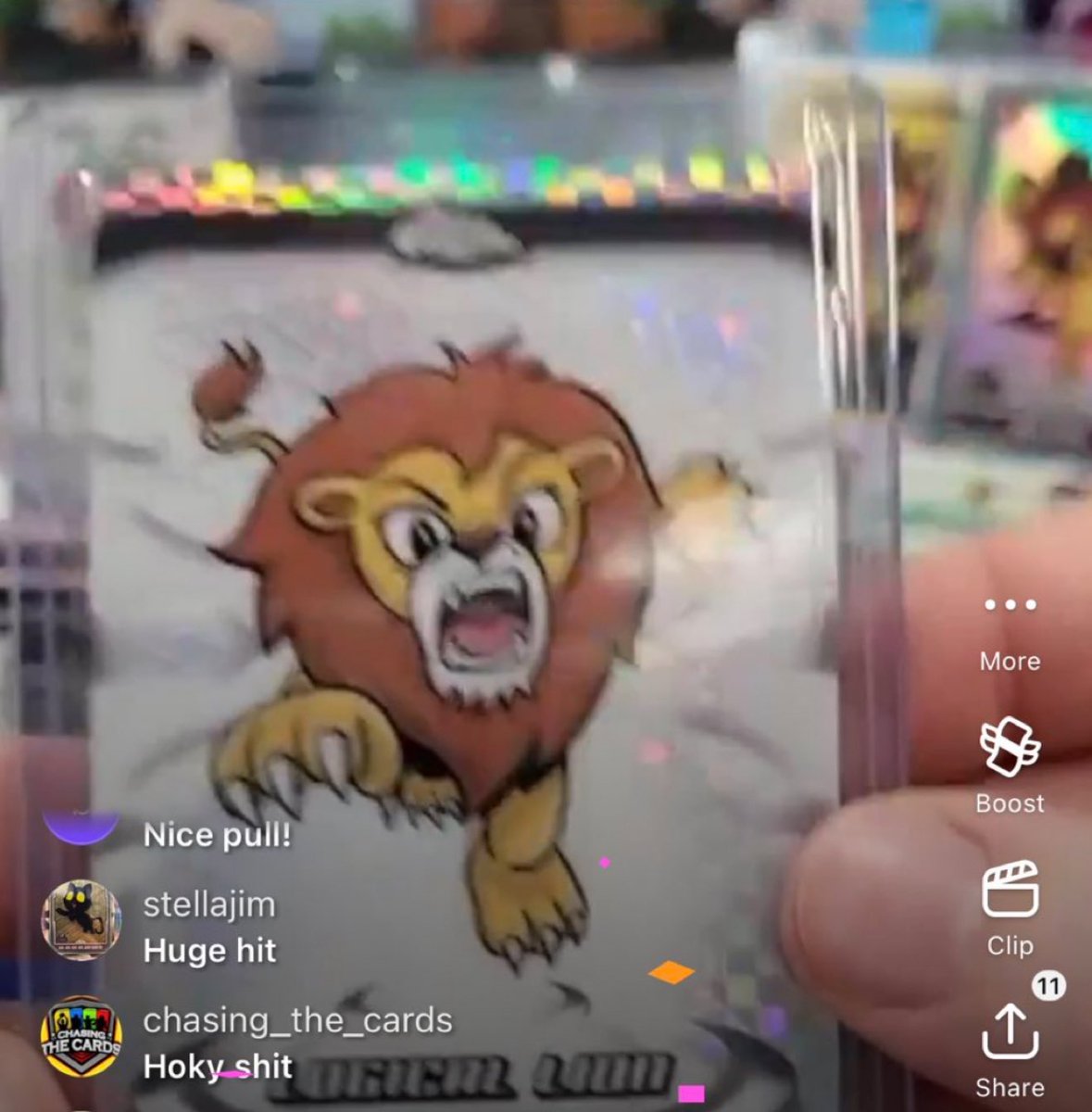 ChasingTheCards's tweet image. Don’t have a cleaner picture but I got this Y2K logical lion /5.   last night in the @wh1skyjak  #veefriends. Break .  Going to @psa the minute it’s in my hand  #logicallion