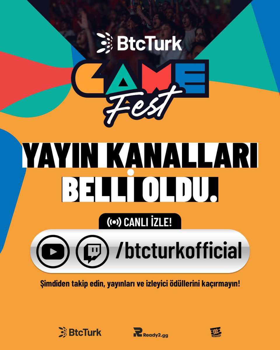 ESA Esports (@esaesports) on Twitter photo . <a href="/btcturkgamefest/">BtcTurk GameFest</a>
yayın kanalları belli oldu.🥳
Tüm maçlar ve izleyici ödüllerini kaçırmamak için
Twitch ve Youtube'da takip etmeyi unutma!
#BtcTurk #GameFest . <a href="/btcturkgamefest/">BtcTurk GameFest</a>
yayın kanalları belli oldu.🥳
Tüm maçlar ve izleyici ödüllerini kaçırmamak için
Twitch ve Youtube'da takip etmeyi unutma!
#BtcTurk #GameFest