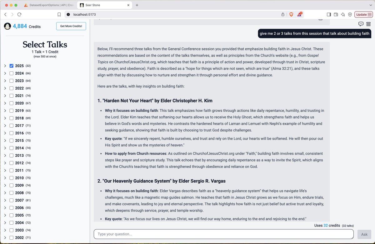 Just thought of a cool way to use my new AI General Conference study tool

Check it out: generalconference.study

#generalconference #lds #ldx #Faith #JesusIsKing