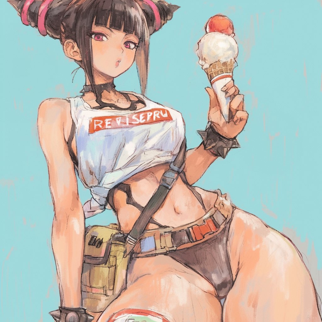Nuh-uh, this ice cream’s mine, okay? #Jurihan #sf6 #Streetfighter６ #Fanart