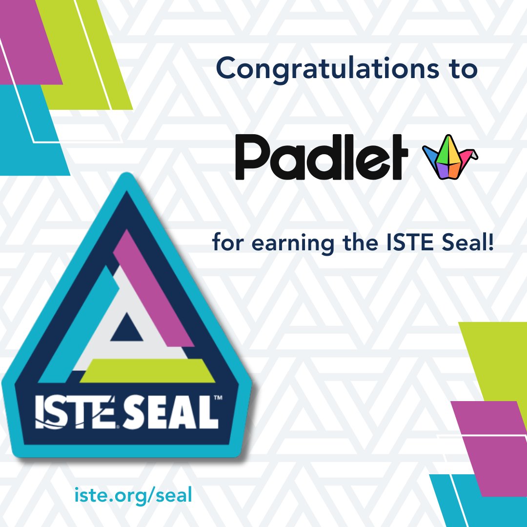 ISTEofficial's tweet image. 👏 Congrats to Wallwisher DBA @padlet now an official #ISTESeal holder!

Padlet’s thoughtful design and pedagogical versatility make it a powerful tool for student-centered learning.

🔗 Learn more: hubs.ly/Q03pnzp40
#EdTech #Padlet #DigitalLearning