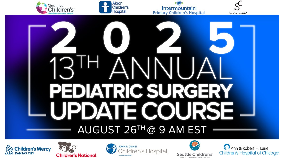 StayCurrentMD (@staycurrentmd) on Twitter photo Join top experts at the 2025 Pediatric Surgery Update Course! Learn the latest in innovation + practice.
Register: globalcastmd.com/conference-reg…
<a href="/AkronChildrens/">Akron Children's</a> <a href="/CincyChildrens/">Cincinnati Children's</a> <a href="/seattlechildren/">Seattle Children's</a> <a href="/OCHBuffalo/">Oishei Children's Hospital</a> <a href="/LurieChildrens/">Lurie Children's</a> <a href="/ChildrensMercy/">Children's Mercy</a> <a href="/primarychildren/">Primary Children's Hospital</a> <a href="/ChildrensNatl/">Children's National Hospital 🏥</a>
#some4pedsurg Join top experts at the 2025 Pediatric Surgery Update Course! Learn the latest in innovation + practice.
Register: globalcastmd.com/conference-reg…
<a href="/AkronChildrens/">Akron Children's</a> <a href="/CincyChildrens/">Cincinnati Children's</a> <a href="/seattlechildren/">Seattle Children's</a> <a href="/OCHBuffalo/">Oishei Children's Hospital</a> <a href="/LurieChildrens/">Lurie Children's</a> <a href="/ChildrensMercy/">Children's Mercy</a> <a href="/primarychildren/">Primary Children's Hospital</a> <a href="/ChildrensNatl/">Children's National Hospital 🏥</a>
#some4pedsurg