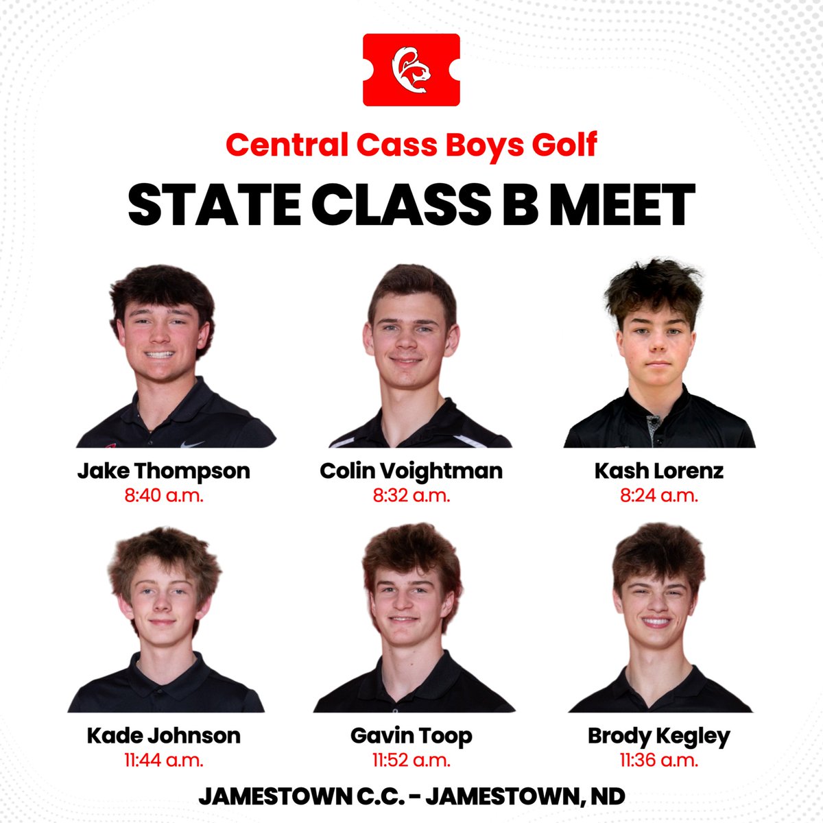 Good luck to the Squirrels Boys Golf Team today for Day 1 of the State Meet in Jamestown!