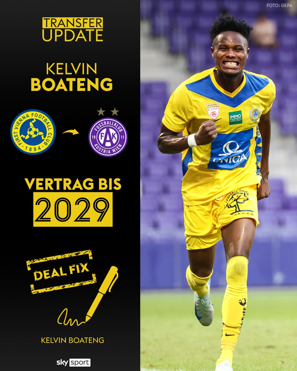 Neuzugang bei der Wiener Austria! Kelvin Boateng wechselt ablösefrei von der Vienna an den Verteilerkreis! 

skysportaustria.at/offiziell-aust…

#SkyBuliAT #FAK #Boateng #inundaut