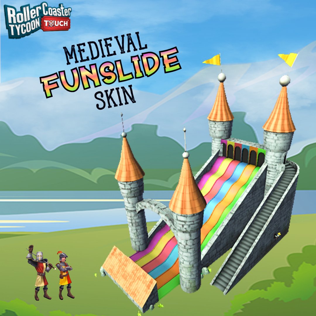 RCT_Touch's tweet image. Give the Funslide ride a makeover with this Medieval Skin so that your Junior peeps can feel like royalty speeding down the Funslide!

#TheRaceIsOn