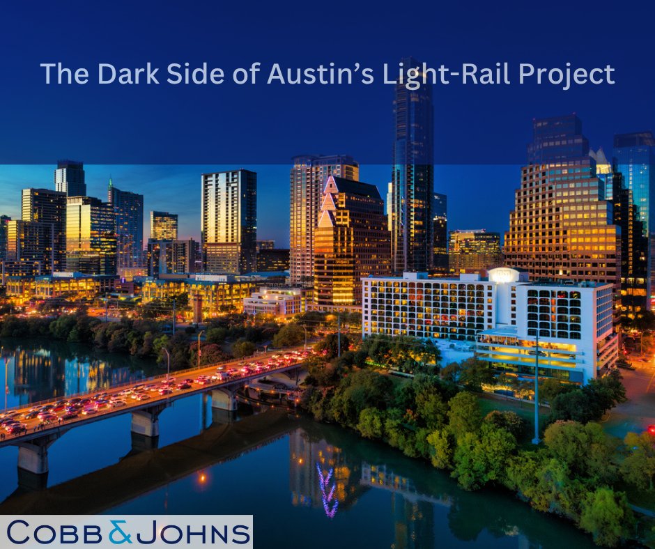 Austin’s new light-rail project, named “Project Connect,” aims to connect central Austin to Austin-Bergstrom International Airport via a 9.8-mile rail system. But . . . how will Project Connect affect landowners along the route? More: bit.ly/4kQovg4 

#EminentDomain