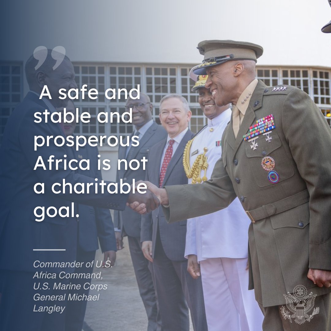 US Africa Media Hub (@africamediahub) on Twitter photo "A safe and stable and prosperous Africa is not a charitable goal. It’s a strategic necessity for the United States and for our African partners." - <a href="/USAfricaCommand/">U.S. Africa Command (AFRICOM)</a> Gen. Michael Langley
Remarks: state.gov/digital-press-… "A safe and stable and prosperous Africa is not a charitable goal. It’s a strategic necessity for the United States and for our African partners." - <a href="/USAfricaCommand/">U.S. Africa Command (AFRICOM)</a> Gen. Michael Langley
Remarks: state.gov/digital-press-…