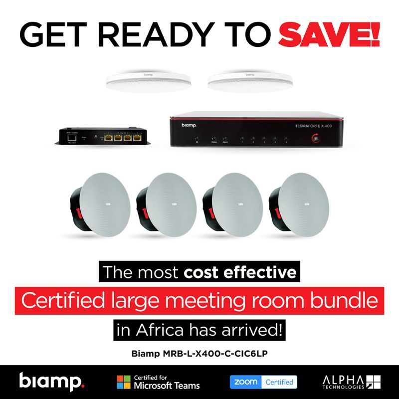 AlphaTechSA's tweet image. 🙌 Get ready to save with Biamp 🙌 
The most cost effective Microsoft Teams Certified large meeting room bundle in Africa has arrived! 🇿🇦 

lnkd.in/ghfnwbNF 

Contact us today!

#GetReadyToSave
#AlphaSA
#Biamp
#BiampBundle
#BiampMRBL
#Microsoft