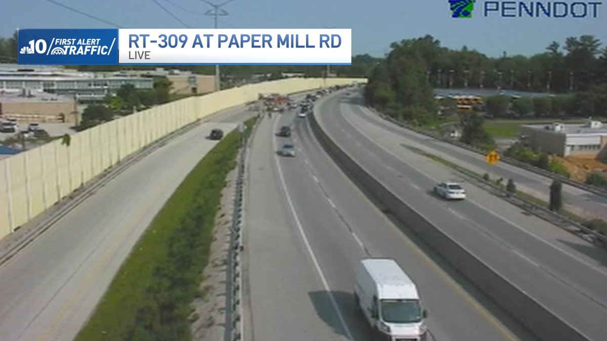 Problems on 309 SB at Paper Mill Rd for a vehicle fire. Looks like fire is out but only one lane getting by. <a href="/NBCPhiladelphia/">NBC10 Philadelphia</a> #firstalerttraffic