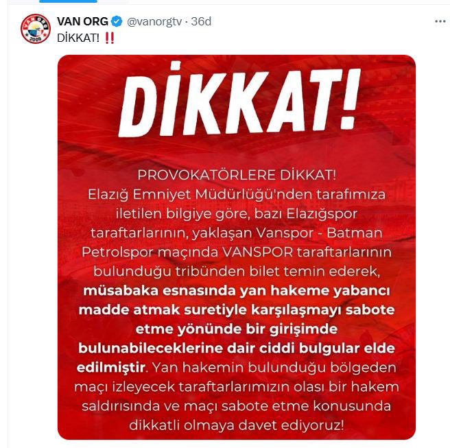 E <a href="/vanorgtv/">VAN ORG</a> . Müfterilik işleri nasıl gidiyor ? 😂 #Elazığspor