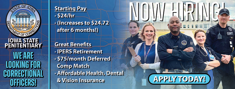 Iowa State Penitentiary is now hiring Correctional Officers for Fort Madison. Apply today at loom.ly/L-L5YUo . #ApplyNow