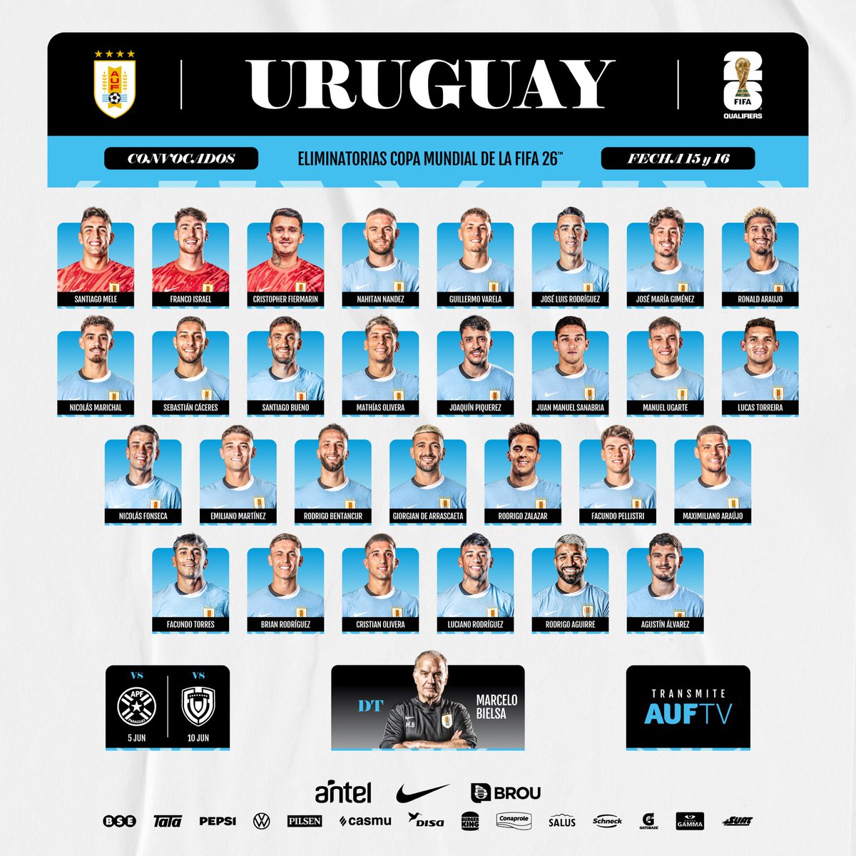 Salió la lista de convocados para jugar ante Paraguay y Venezuela el 5 y 10 de Junio por las eliminatorias 👇🎧🎤📻⚽