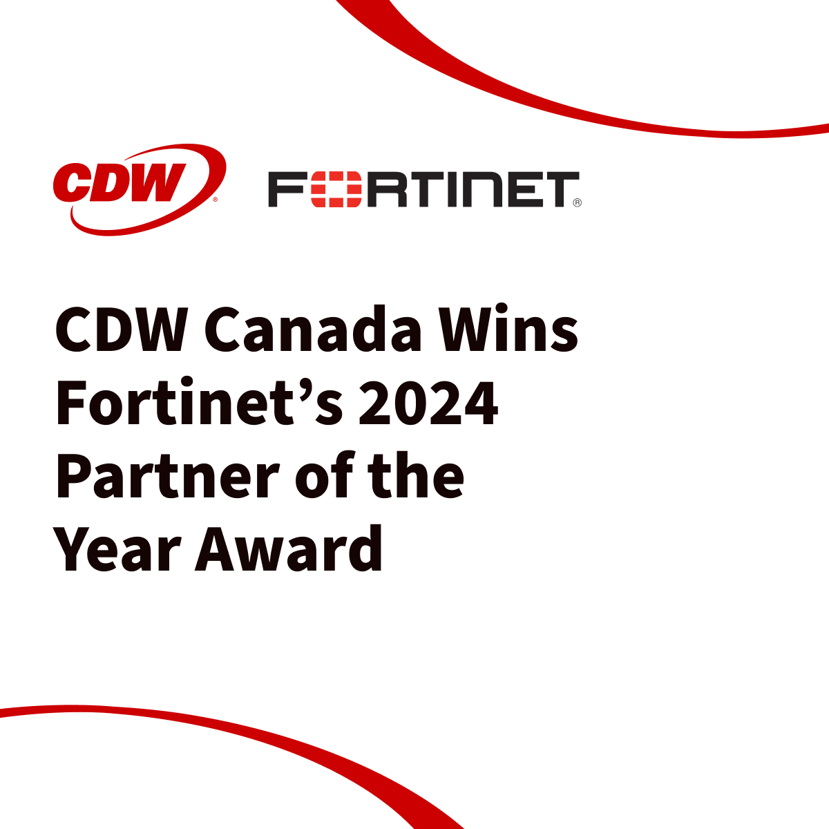 We’re proud to share that CDW Canada has been named <a href="/Fortinet/">Fortinet</a>'s 2024 Partner of the Year! Thank you to Fortinet for the incredible partnership and to our teams for driving innovation, expertise, and customer success every step of the way. hubs.la/Q03qcXL60