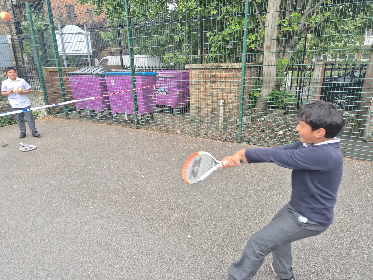 Coach Alex from Courtside Tower Hamlets came in today to do some tennis coaching with our Year 5 and 4 class. It was really fun and the coaching was great! Thanks for coming...