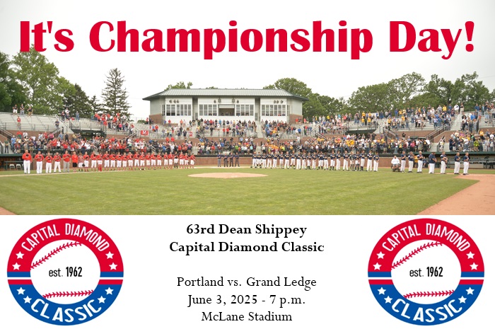It's Championship Day! Join us tonight at McLane Stadium as Portland plays for a first Diamond Classic championship and all-time leader Grand Ledge pursues a 30th! #Classic63