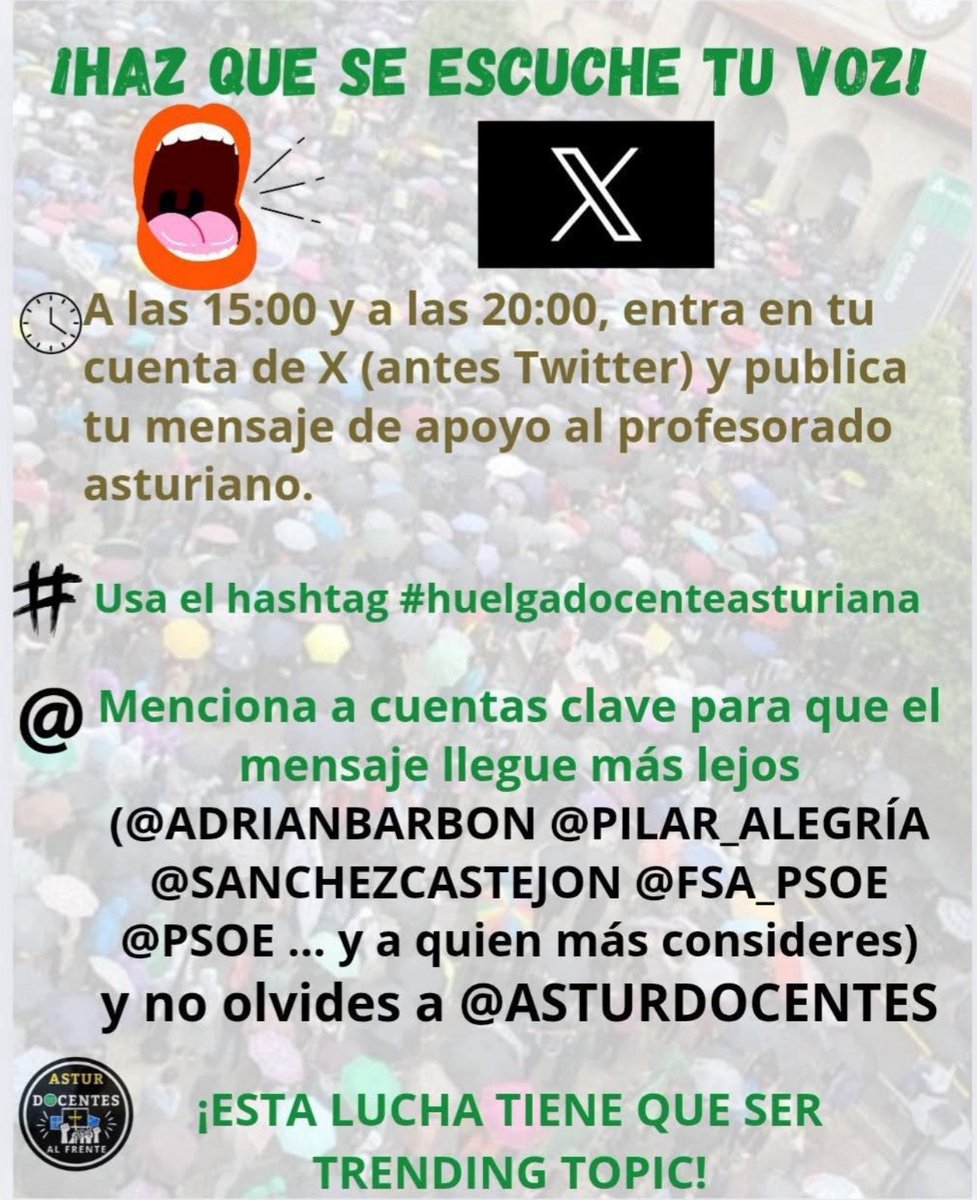 r_vdab's tweet photo. Por una educación pública de calidad, por los docentes, por el alumnado, por las familias #huelgadocenteasturiana @AdrianBarbon @sanchezcastejon @PSOE @asturdocentes https://t.co/vXghaQCmsG