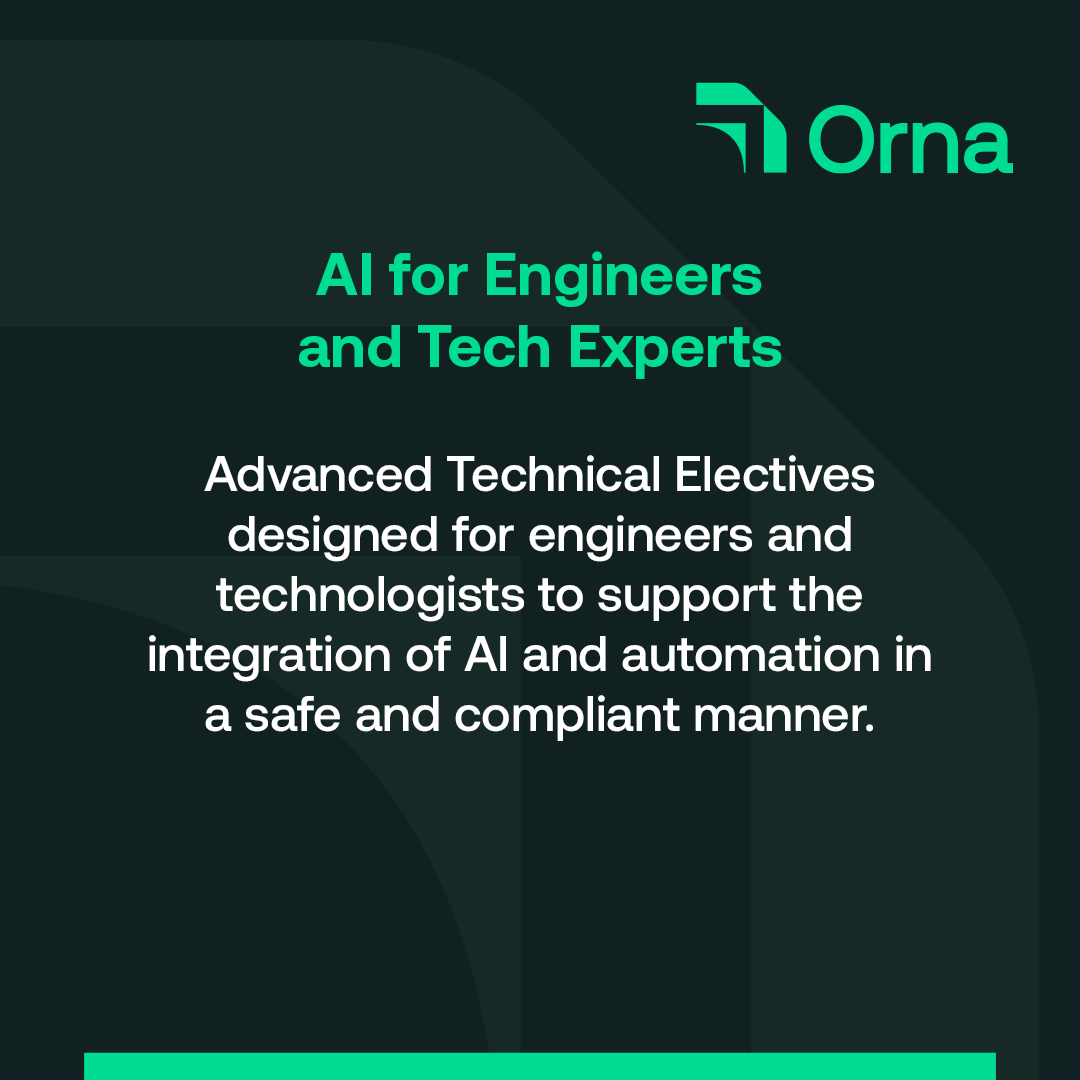 WeAreOrna's tweet photo. To maintain a competitive edge, it’s crucial for leaders &amp; tech professionals to lead in innovation. So we developed AI Academy - a robust enterprise training programme to spark innovation, build real-world skills &amp; promote ethical &amp; scalable adoption of AI 
in your organisation. https://t.co/W2Nj4UZQpS