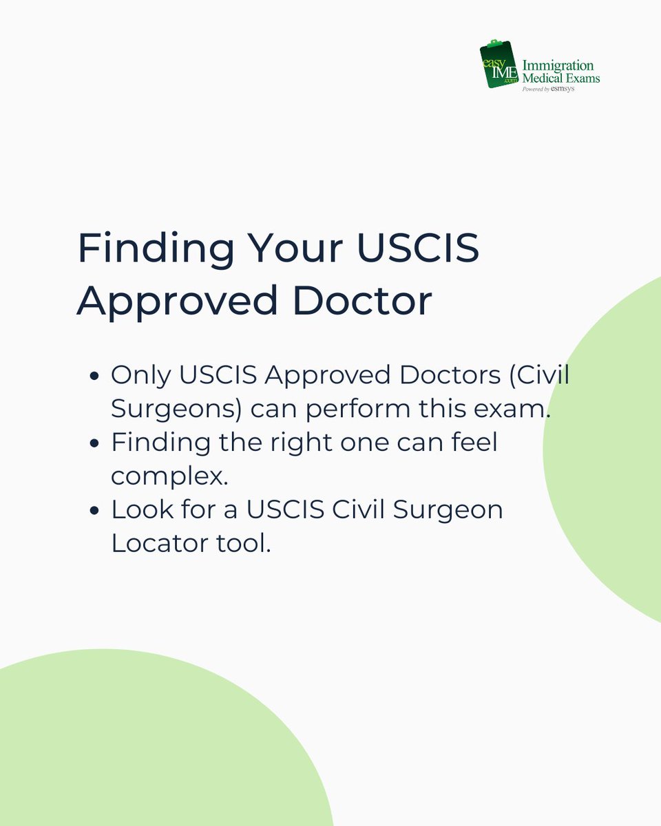 easyIME's tweet image. From understanding what the exam entails, to locating your USCIS-approved Civil Surgeon, we&apos;ve got you covered. Discover how easyIME helps you find the right Immigration Doctor near you, compare costs, and book appointments with ease.
#GreenCardMedicalExam #I693 #CivilSurgeon