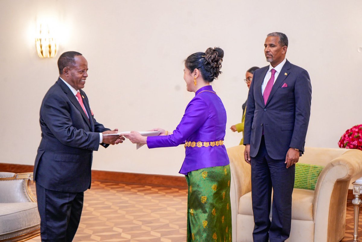 Berhanu Tsegaye (@berhanutsegaye) on Twitter photo #Ethiopia remains committed to enhancing its role as a #global diplomatic hub by fostering international friendships and strengthening partnerships. Today, we proudly welcomed Ambassadors from nine countries who presented their credentials to H.E President <a href="/TayeAtske/">Taye Atske Selassie</a>.
ኢትዮጵያ #Ethiopia remains committed to enhancing its role as a #global diplomatic hub by fostering international friendships and strengthening partnerships. Today, we proudly welcomed Ambassadors from nine countries who presented their credentials to H.E President <a href="/TayeAtske/">Taye Atske Selassie</a>.
ኢትዮጵያ