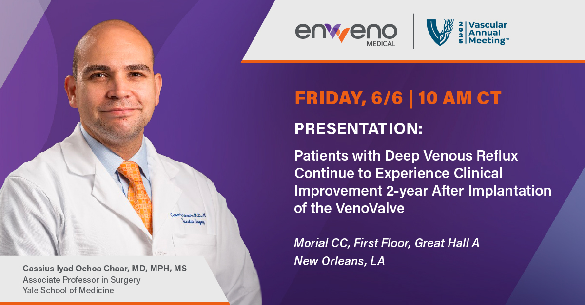 enVVeno Medical (@envvenomedical) on Twitter photo We’re headed to New Orleans for #VAM25 hosted by <a href="/VascularSVS/">Society for Vascular Surgery</a>. We look forward to sharing insights and learning about the latest in vascular medicine from our colleagues across the industry. Stop by booth 452 for more information.
$NVNO #DeepVenousDisease We’re headed to New Orleans for #VAM25 hosted by <a href="/VascularSVS/">Society for Vascular Surgery</a>. We look forward to sharing insights and learning about the latest in vascular medicine from our colleagues across the industry. Stop by booth 452 for more information.
$NVNO #DeepVenousDisease