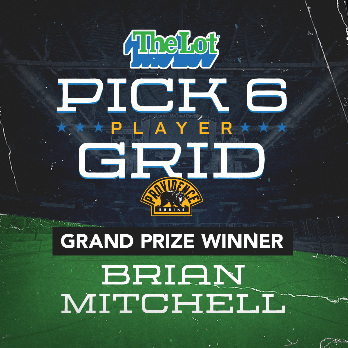 Congratulations Brian Mitchell! 🏆 You're this season's lucky <a href="/RILottery/">Rhode Island Lottery</a> Pick 6 Grid Grand Prize Winner!

Just for playing our Pick 6 Grid this season, Brian scores a P-Bruins Prize pack, autographed item, a P-Bruins Suite night, and $100 in Rhode Island Lottery Instant Tickets!
