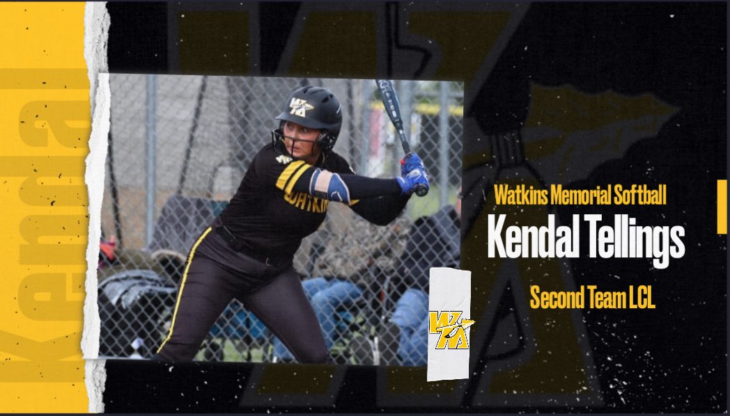 Watkins Softball (@softballwatkins) on Twitter photo Next is senior <a href="/KendalTellings/">Kendal Tellings</a>! She had another productive year at the plate! We wish her the very best as she is continuing her playing career at Davis & Elkins! Next is senior <a href="/KendalTellings/">Kendal Tellings</a>! She had another productive year at the plate! We wish her the very best as she is continuing her playing career at Davis & Elkins!