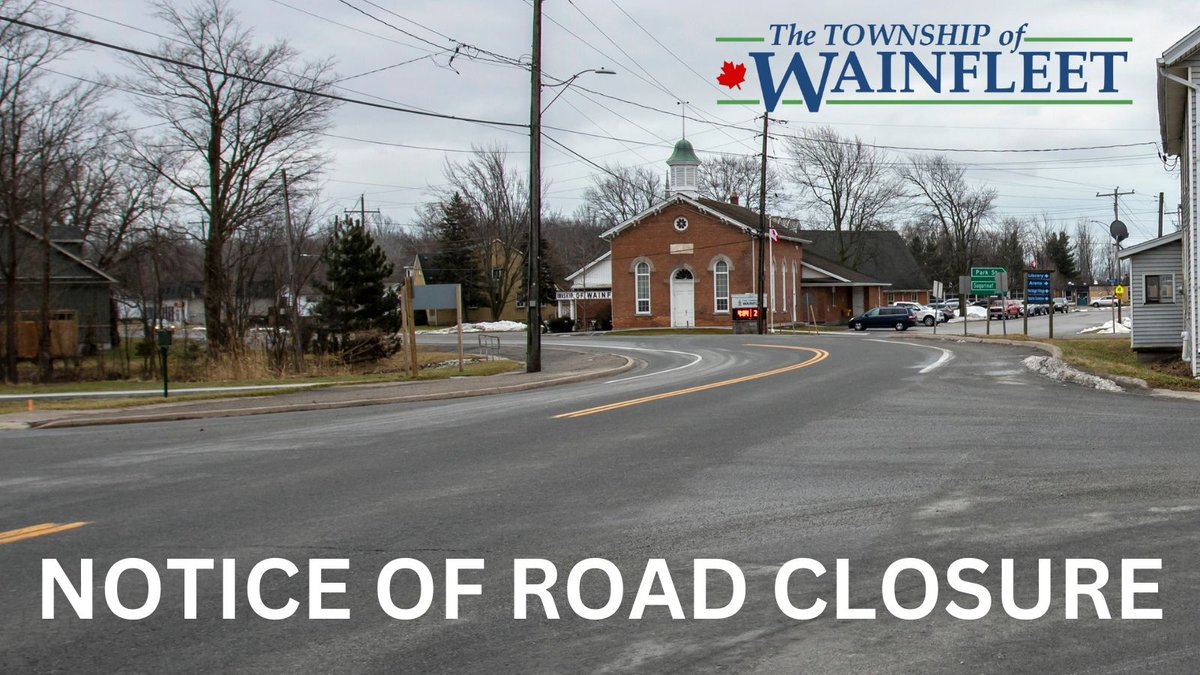 NOTICE: A portion of Marr Rd will be closed to through traffic weekdays from June 5 through to June 19 from 7:00 am to 5:00 pm daily for Road Rehabilitation.

Visit wainfleet.ca/marr for full details.