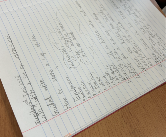 latimerprimary's tweet image. #3JK #LatimerEnglish The children have been writing instructions about how to make a cup of tea. Lots of clear steps needed!