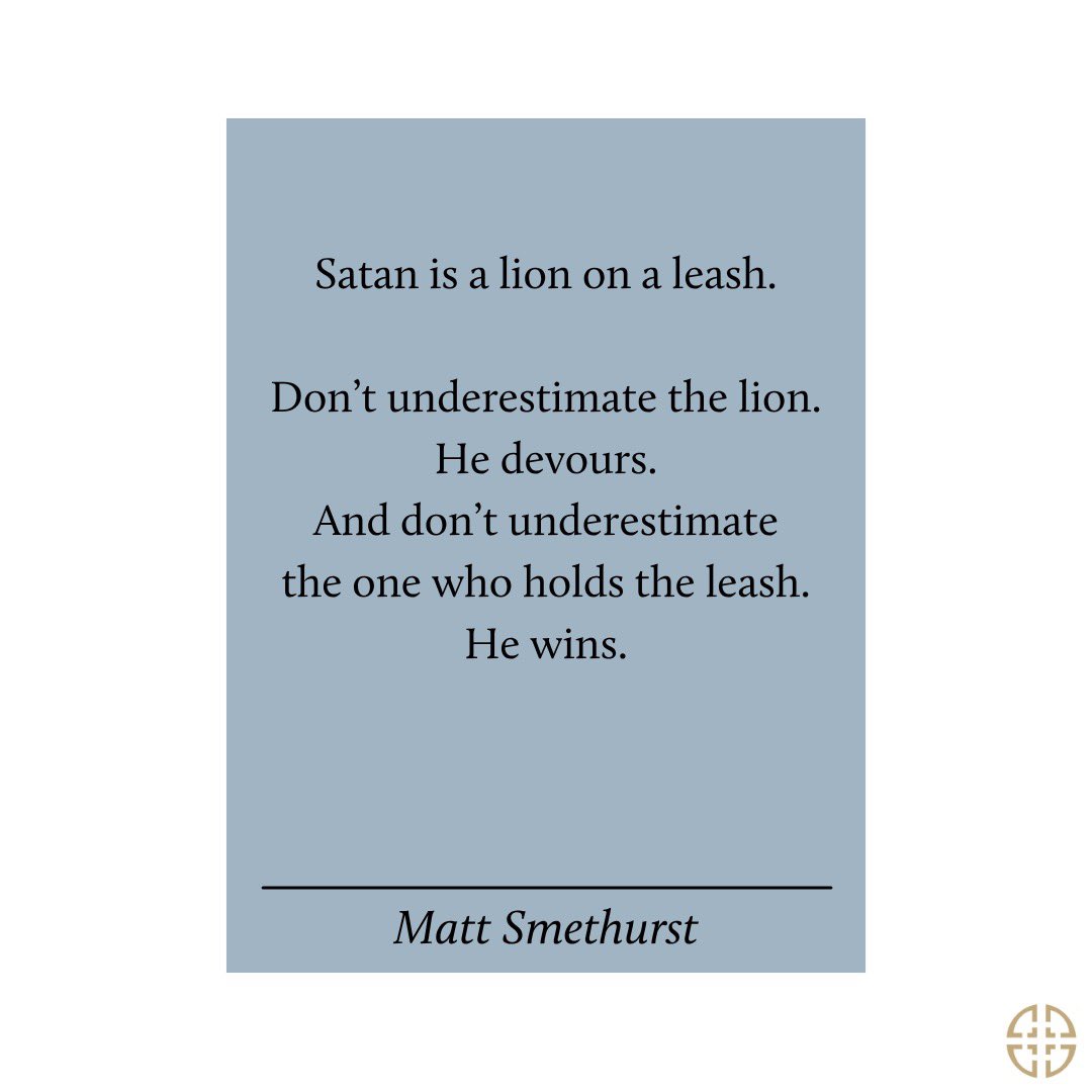 RCBCRichmond's tweet image. Satan is a lion on a leash.
Don’t underestimate the lion. He devours. And don’t underestimate the one who holds the leash. He wins.
From our latest message!