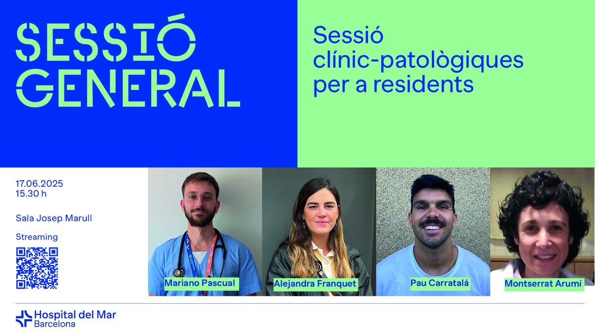 Hospital del Mar (@hospitaldelmar) on Twitter photo Nova edició #SessionsGeneralsHMAR
Sessió clínico-patològica per a residents
⏰ 15.30 h
📌 Sala Josep Marull
#residents <a href="/afranquetlm/">Alejandra Franquet López-Mosteiro</a> <a href="/vallhebron/">Vall d'Hebron</a> <a href="/hmarpath/">Hospital del Mar - Pathology</a>
hospitaldelmar.cat/ca/agenda/view… Nova edició #SessionsGeneralsHMAR
Sessió clínico-patològica per a residents
⏰ 15.30 h
📌 Sala Josep Marull
#residents <a href="/afranquetlm/">Alejandra Franquet López-Mosteiro</a> <a href="/vallhebron/">Vall d'Hebron</a> <a href="/hmarpath/">Hospital del Mar - Pathology</a>
hospitaldelmar.cat/ca/agenda/view…
