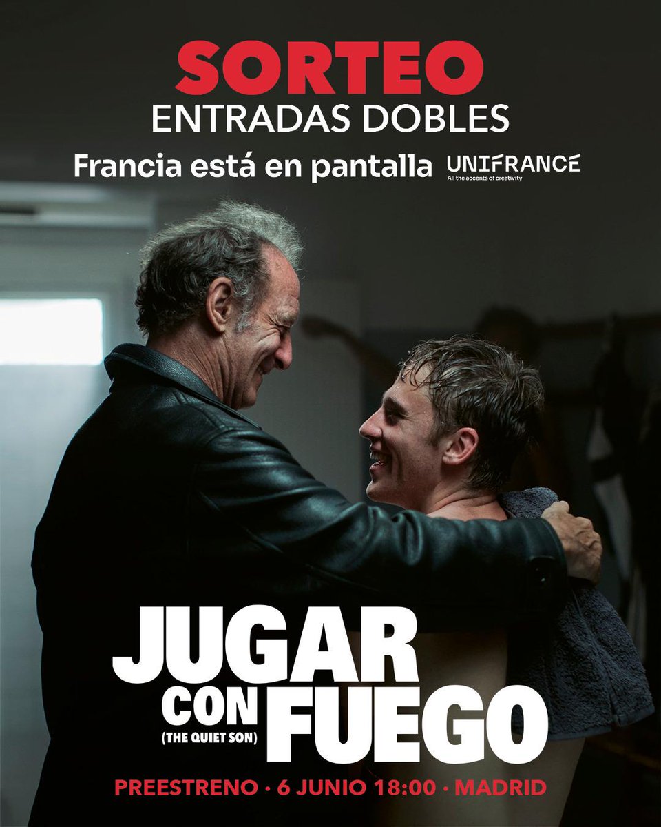 📢SORTEO EXPRESS! Entradas para ver el preestreno de JUGAR CON FUEGO (THE QUIET SON) en Madrid
📆6 de junio a las 18:00
📍Embajadores Río (Calle Ercilla, 53) en el marco de Francia está en pantalla

Más info en:
@flamingofilmsdist instagram.com/p/DKcJpoyMSJx/…