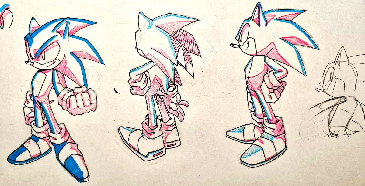 StupidFred0's tweet photo. A little scuffed but here's a  Fred Sonic ref sheet https://t.co/2g5i00SfY8