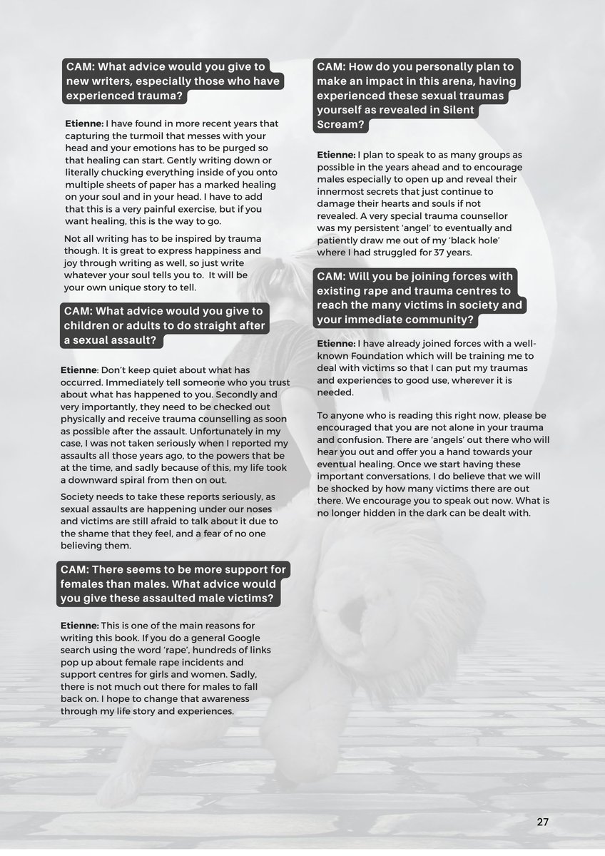 CollectActMag's tweet photo. Silent Scream" by  Laura Kirsten and Etienne Louw confronts the silence around male sexual abuse. A powerful call to speak out, heal &amp; break the stigma. https://t.co/T6OmgzRFM0

#EndBystanderism #BeAnActiveAlly #EndGBVF https://t.co/GlC6y4qld2