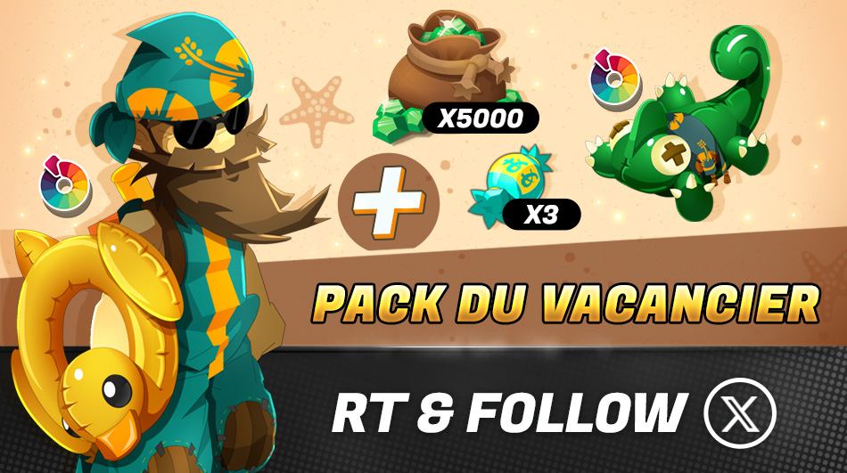 DofusTouch's tweet photo. ☀️ À vous la pêche aux moumoules, les marques de bronzage et les beignets fourrés au chocolat avec le Pack du Vacancier !

🔁 RT + Follow pour tenter de remporter un pack du Vacancier ! https://t.co/dtllhenxdK