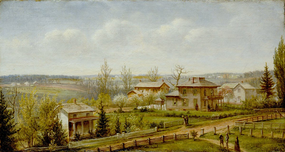 "West Street from the Campus of <a href="/Hillsdale/">Hillsdale College</a> College, 1873," by George Balthazar Gardner, owned by <a href="/DIADetroit/">Detroit Inst of Arts</a>