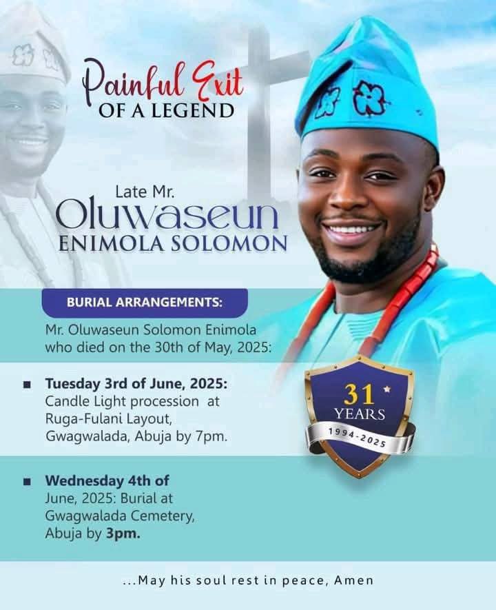 Rip bro 

If you’re in Abuja, let’s try and pay our last respect on Wednesday 🙏